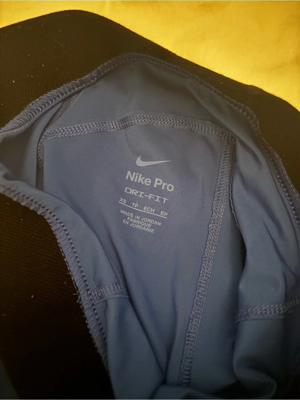 Nike Pro Women's Navy Blue Training Shorts with Black Waistband